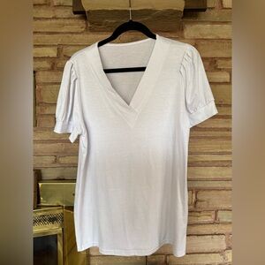 Basic White V-Neck Women's Tee